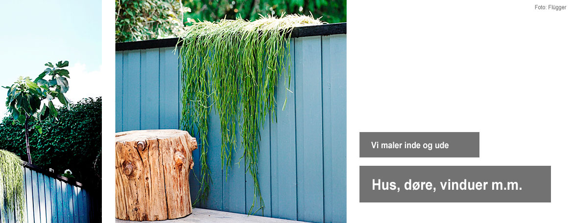 Vi maler huset, rækværket, døre, vinduer og garager